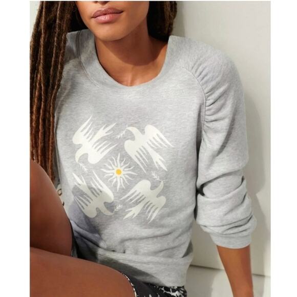 Anthropologie x Jason Yun Dove Crew Neck Long Sleeve Gray Sweatshirt Size XS - Picture 4 of 13
